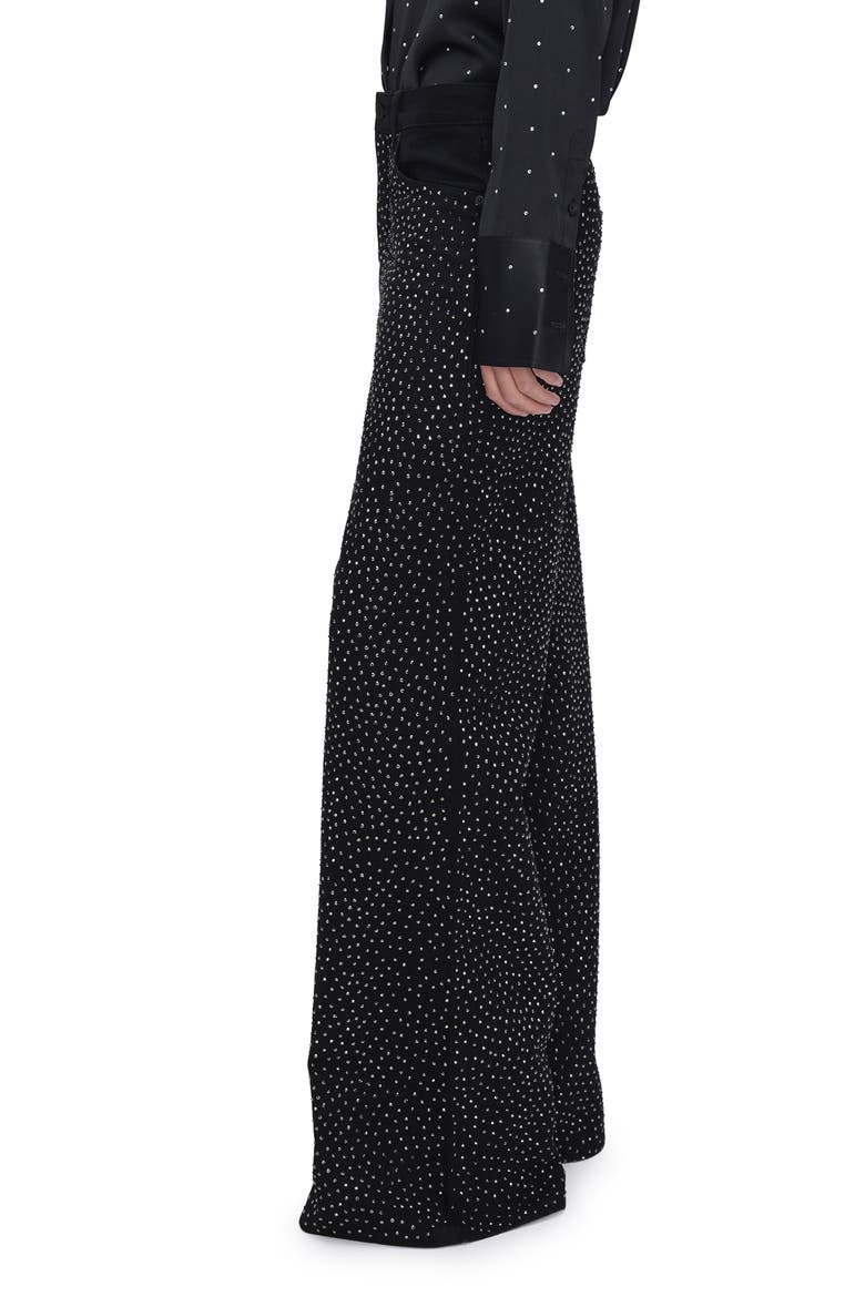 Good Ease Rhinestone Wide Leg Jeans, Alternate, color, BLACK323