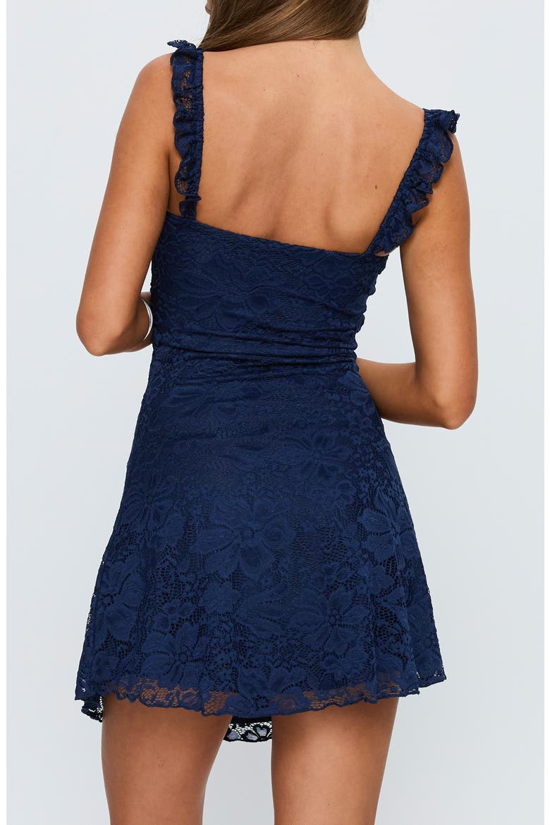 Beacall Lace Overlay Minidress, Alternate, color, NAVY