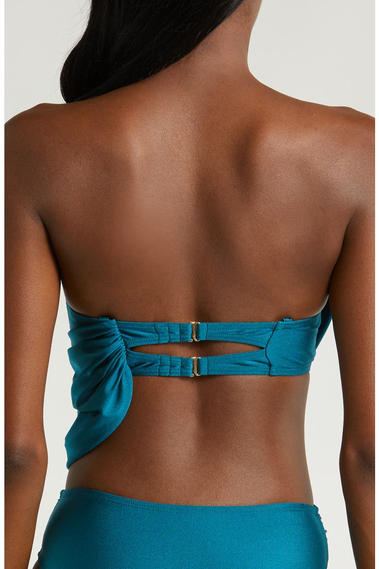 Draped Asymmetric Bikini Top, Alternate, color, SHINNY MARE
