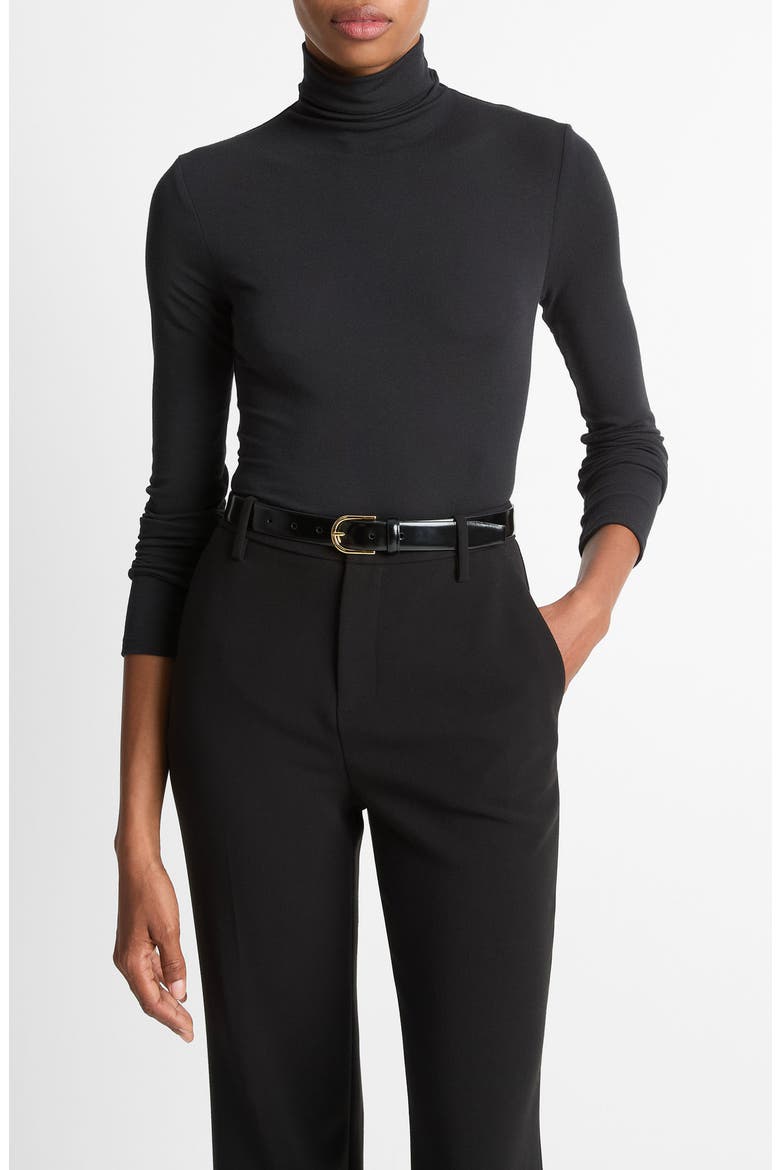 Essentials Turtleneck Top, Main, color, BLACK