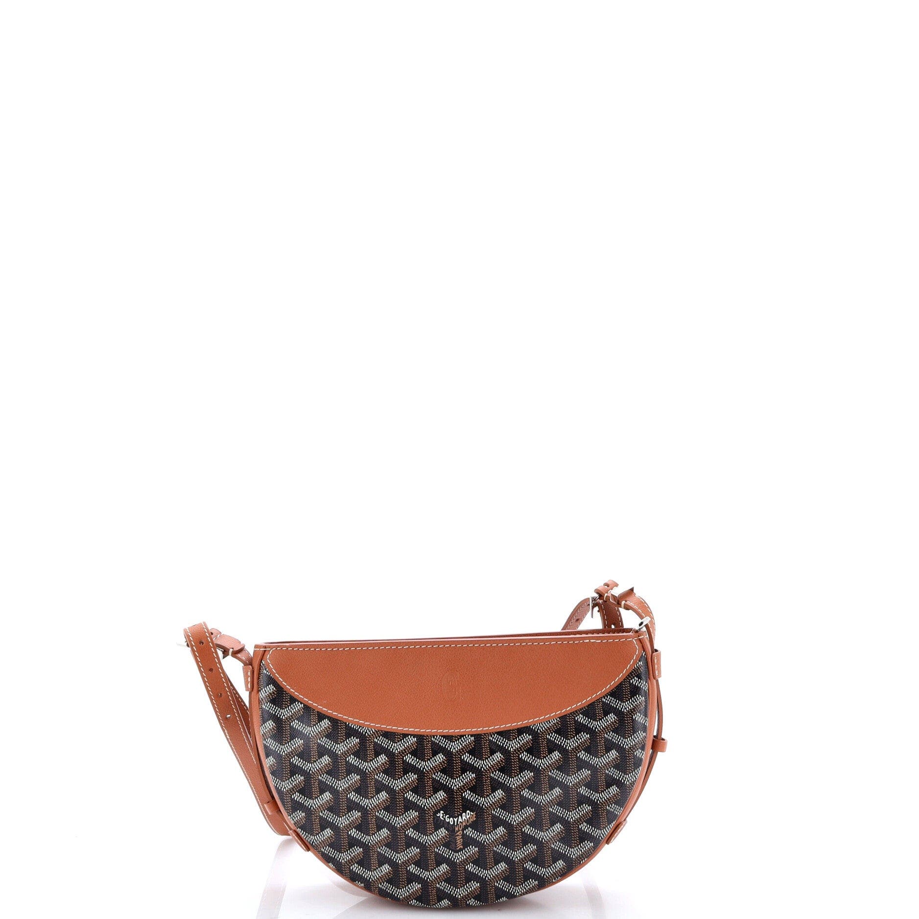 Hirondelle Shoulder Bag Coated Canvas and Leather, Alternate, color, Brown
