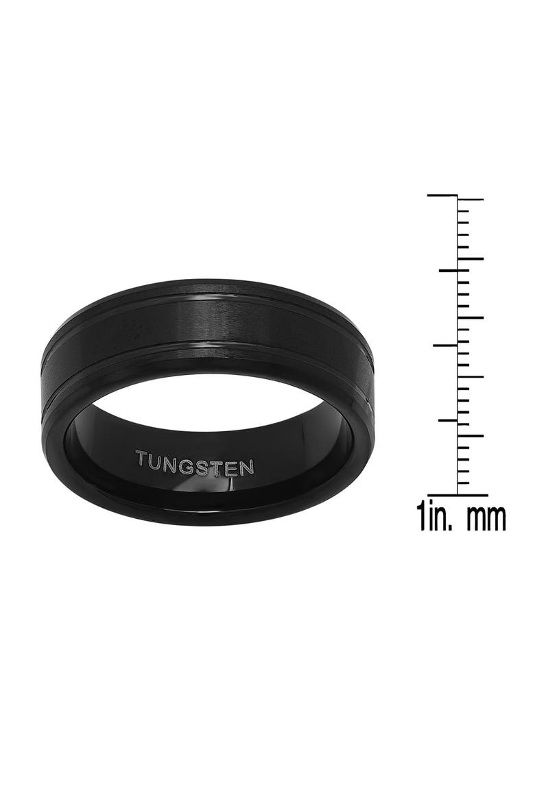 Men's Black Tungsten Brushed Band Ring, Alternate, color, BLACK