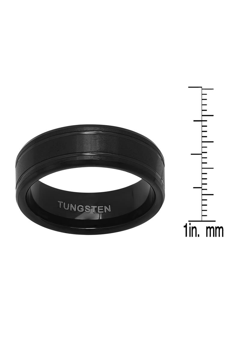 HMY JEWELRY Men's Black Tungsten Brushed Band Ring, Alternate, color, Black