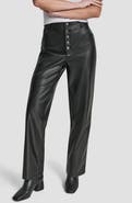 DKNY Button Fly Faux Leather Pants