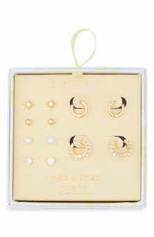 Leith 6-Pair Cubic Zirconia Starburst Earrings