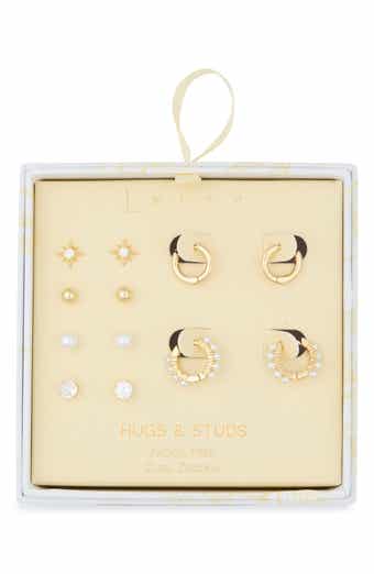 6-Pair Cubic Zirconia Starburst Earrings