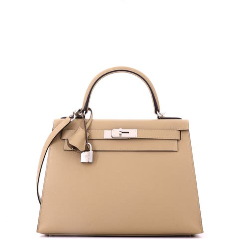Kelly Handbag Brown Epsom with Palladium Hardware 28