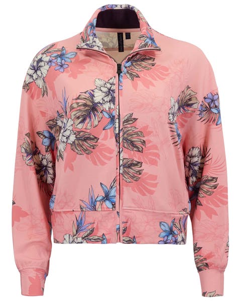 Exotic Floral Womens Cropped Zip Jacket