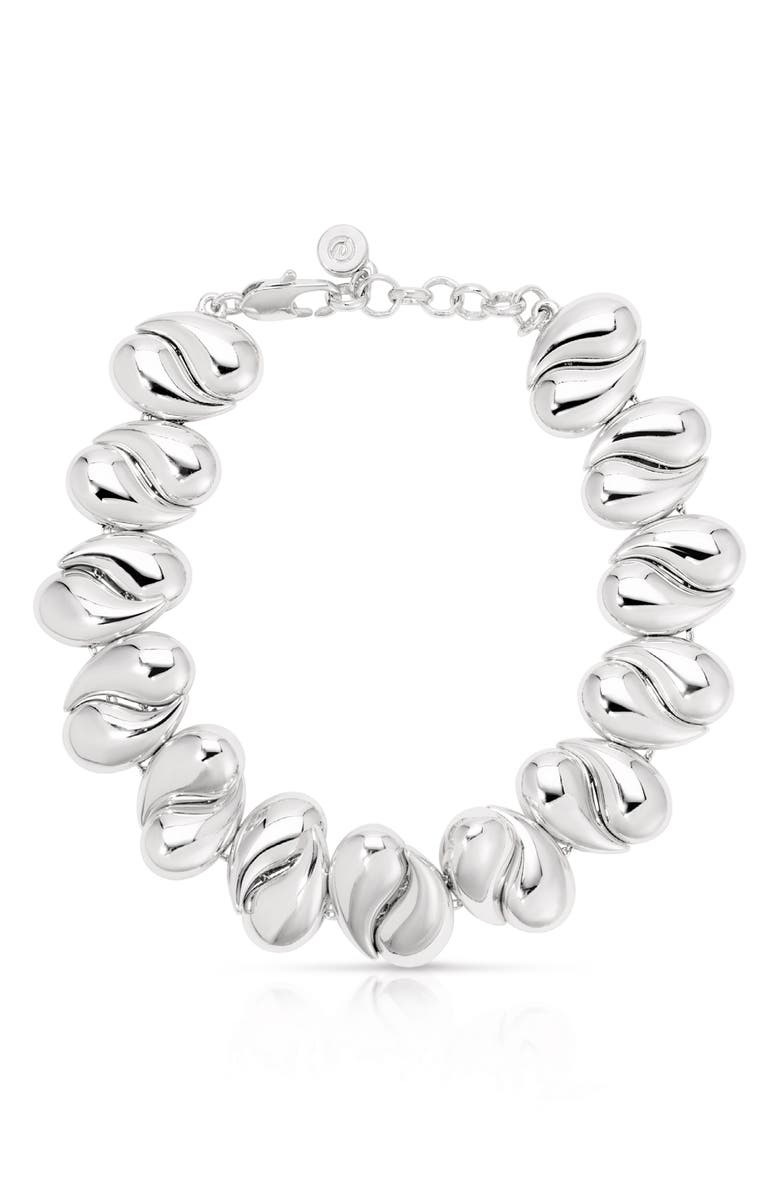 Ettika Teardrop Link Bracelet, Main, color, Silver