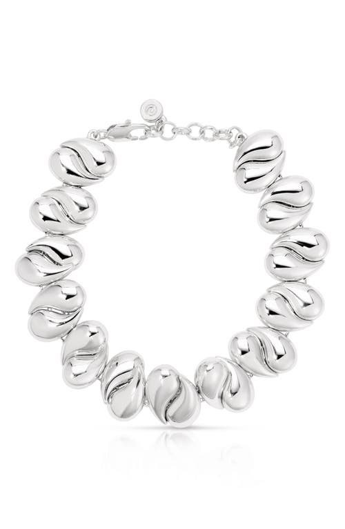 Ettika Teardrop Link Bracelet In Silver