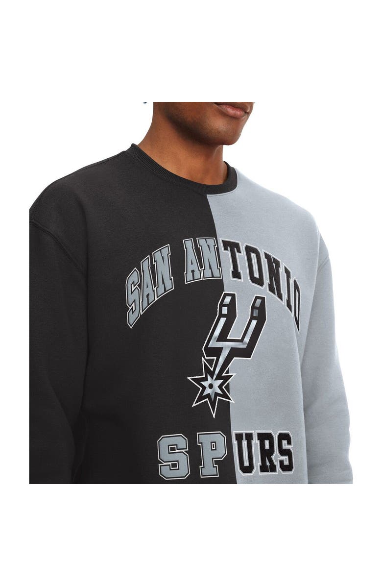 TOMMY JEANS Men's Tommy Jeans Black/Gray San Antonio Spurs Keith Split Pullover Sweatshirt, Alternate, color, Black