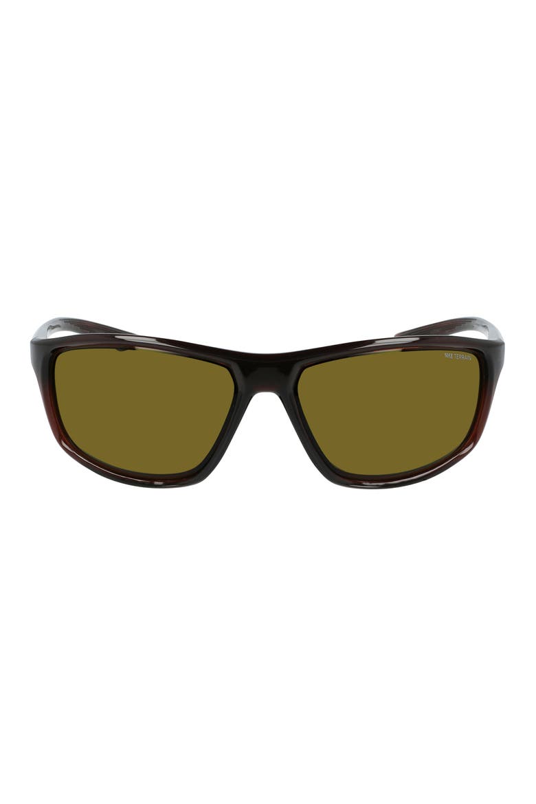 Adrenaline 66mm Rectangular Sunglasses, Main, color, BROWN