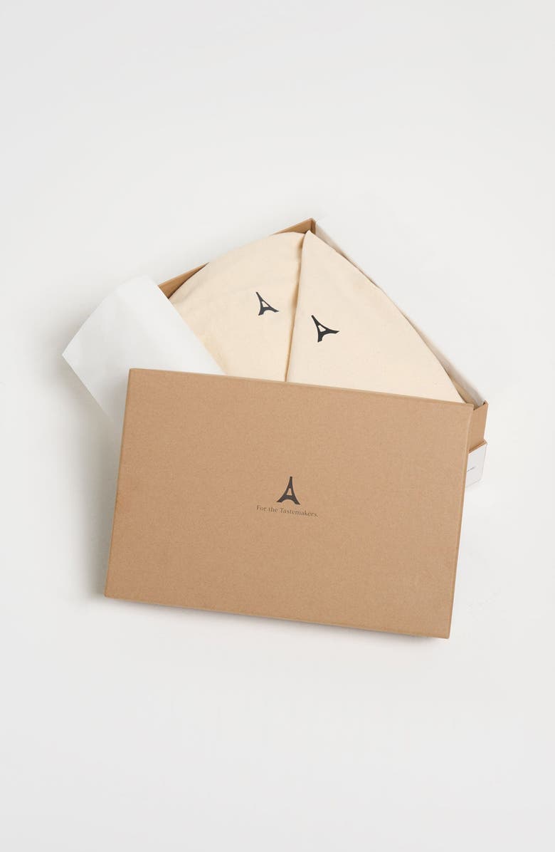 Manière De Voir Celeste Leather Ballet Flats with Hardware, Alternate, color, Midnight