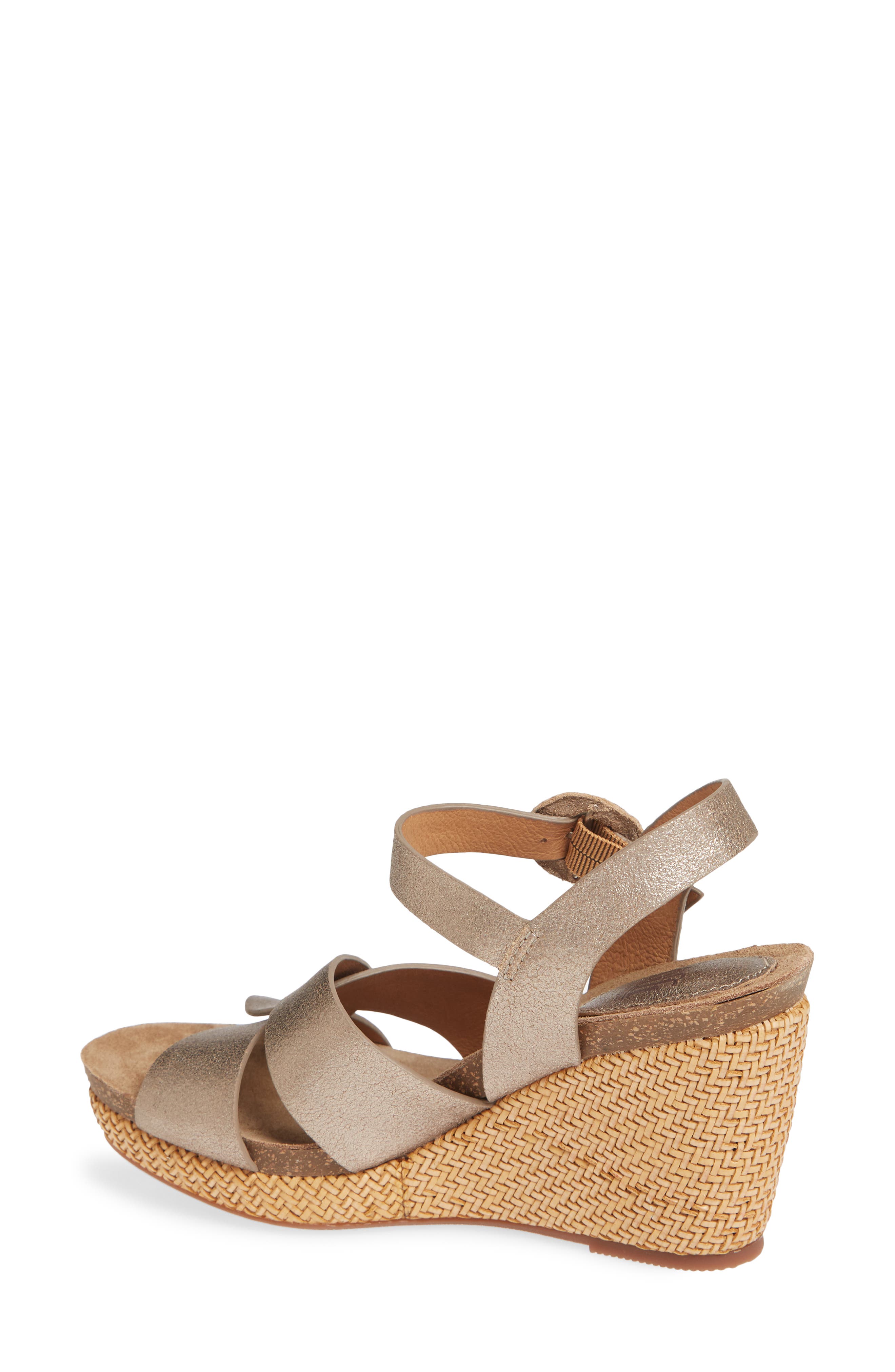 Casidy Wedge Sandal, Alternate, color, GOLD LEATHER