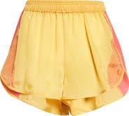 Saint Laurent Colorblock Cupro Mini Shorts