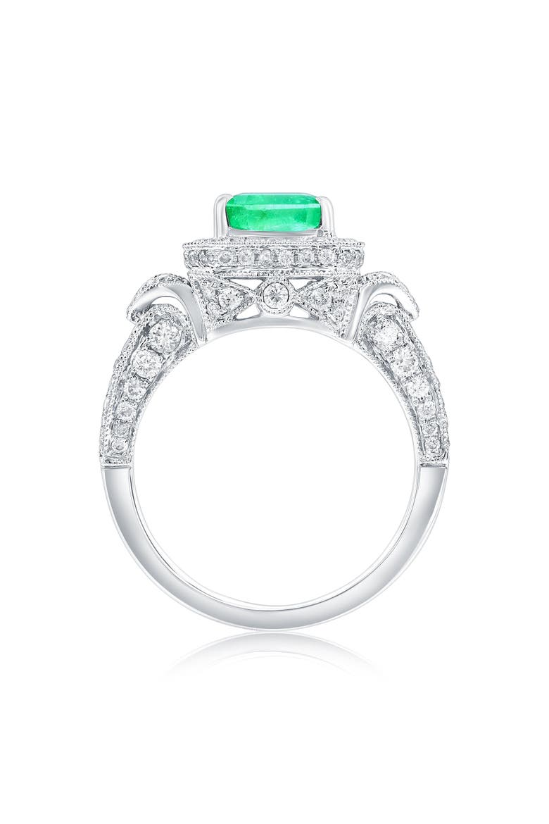 14K Gold 1.92ct Emerald & 1.01cttw Diamond Ring, Alternate, color, Green