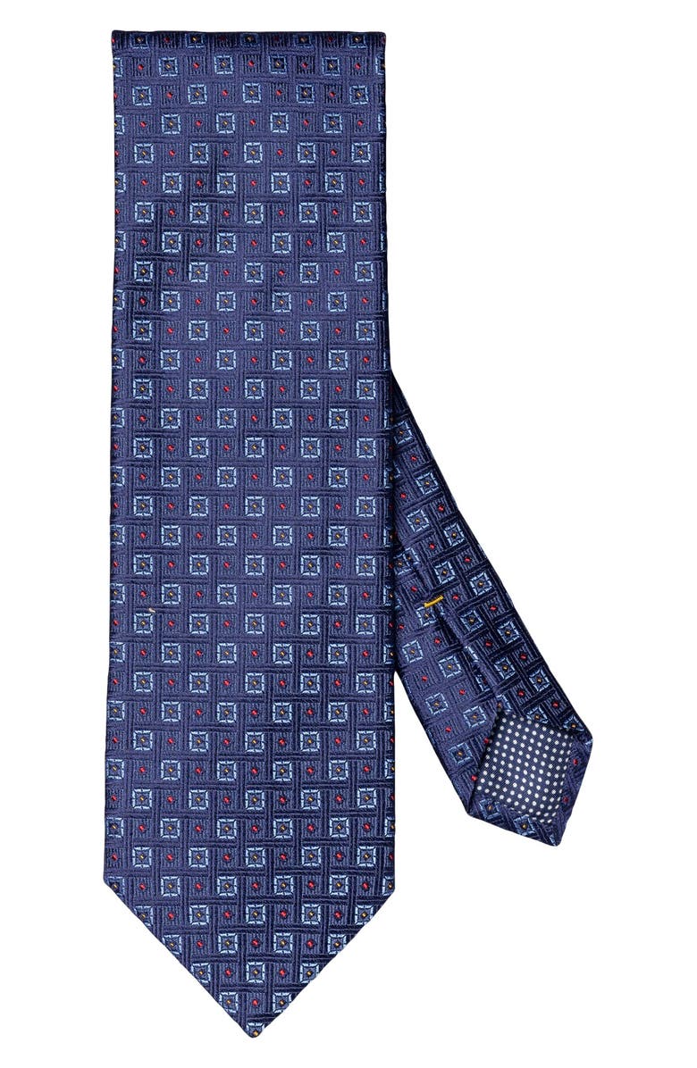 Eton Geometric Medallion Jacquard Silk Tie, Main, color, 