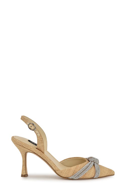 Nine West Women's Deby Embellished Slingback Stiletto Pumps In Light Natural