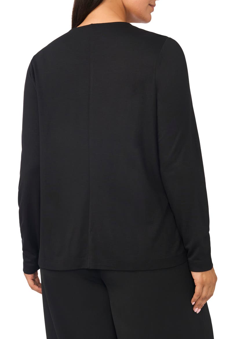 Long Sleeve Ponte Top, Alternate, color, RICH BLACK 060