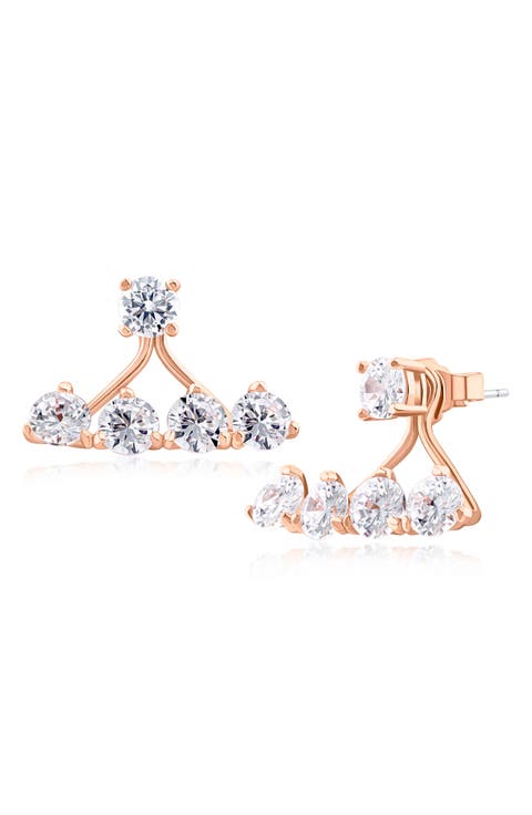Cubic Zirconia Front/Back Earrings