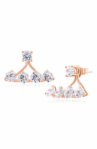 CZ by Kenneth Jay Lane Cubic Zirconia Front/Back Earrings
