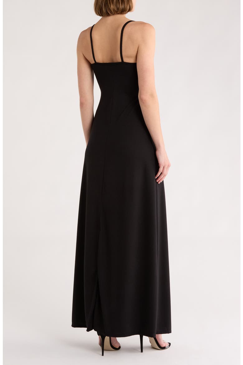 V-Neck Maxi Dress, Alternate, color, BLACK