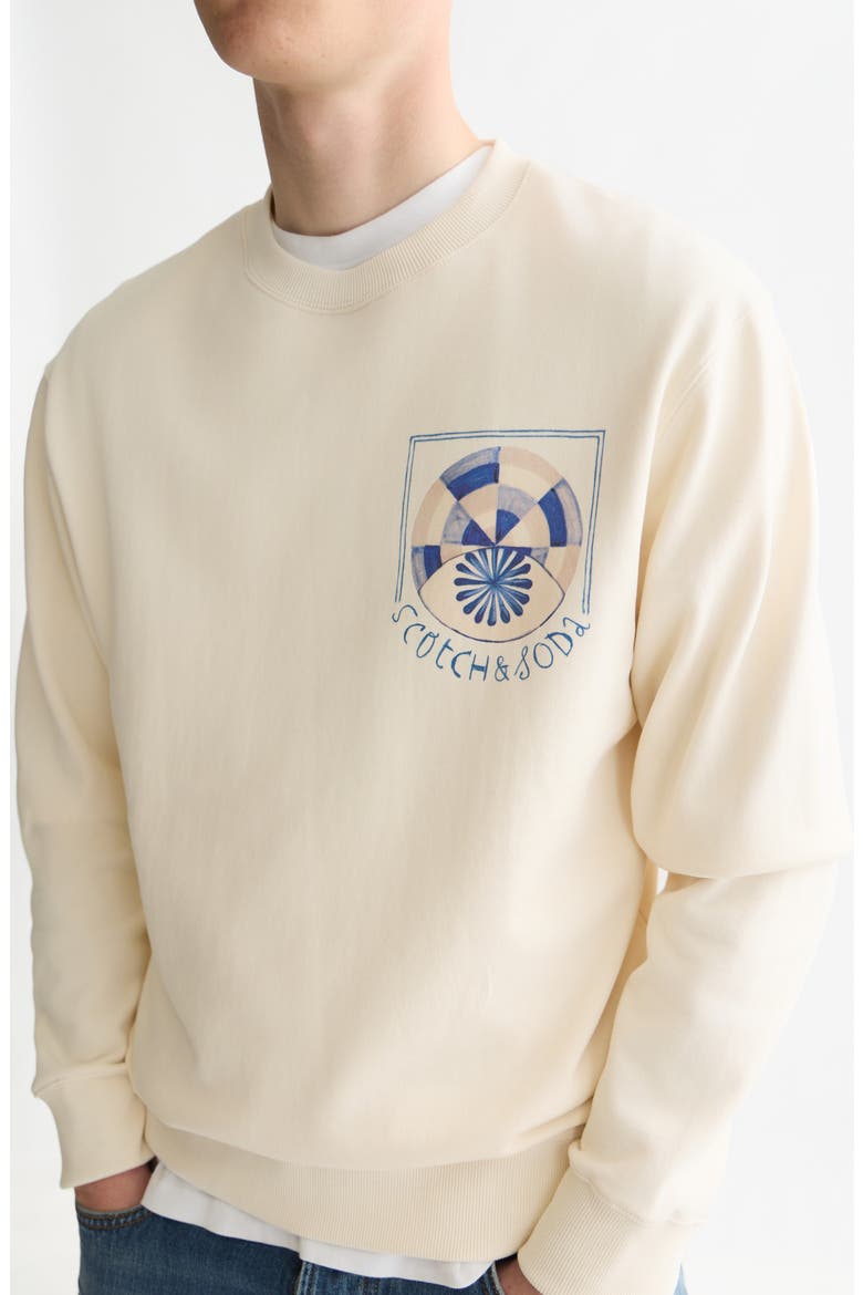Graphic Crewneck Sweatshirt, Alternate, color, EGGNOG