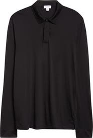 Sunspel Long Sleeve Wool Jersey Polo