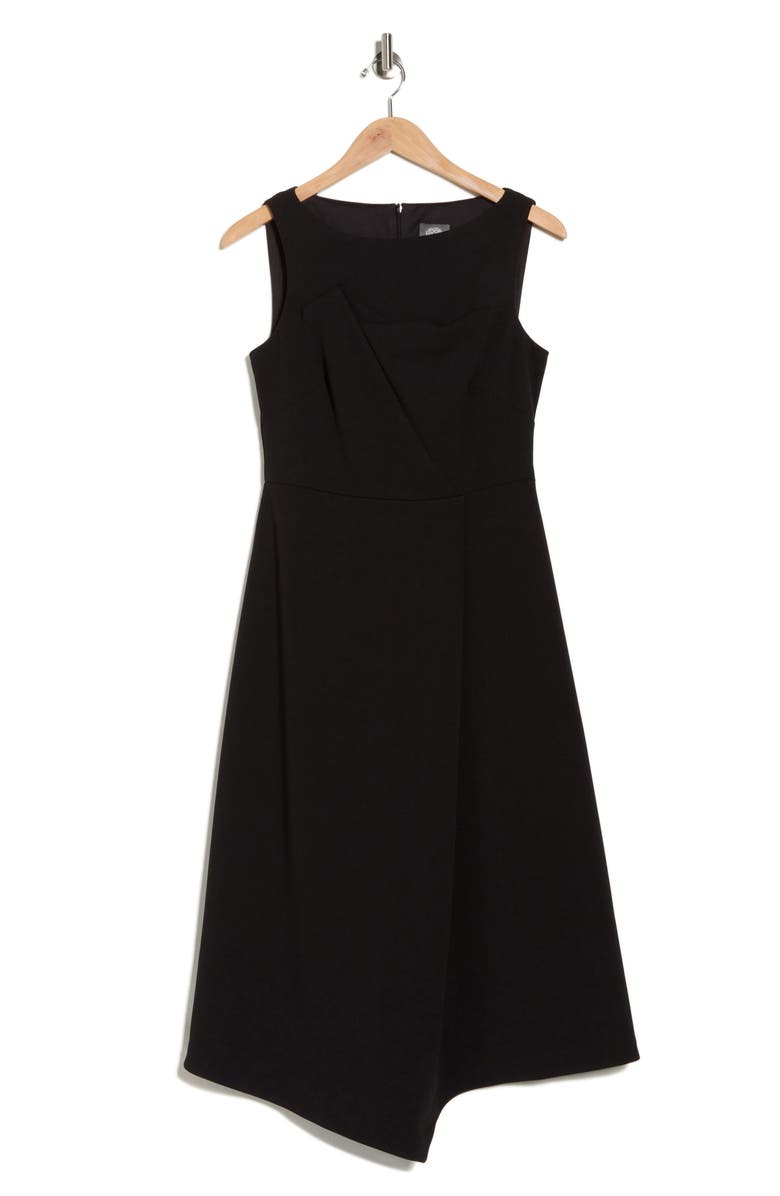 Vince Camuto Sleeveless Stretch Crepe Fit & Flare Midi Dress, Alternate, color, Black