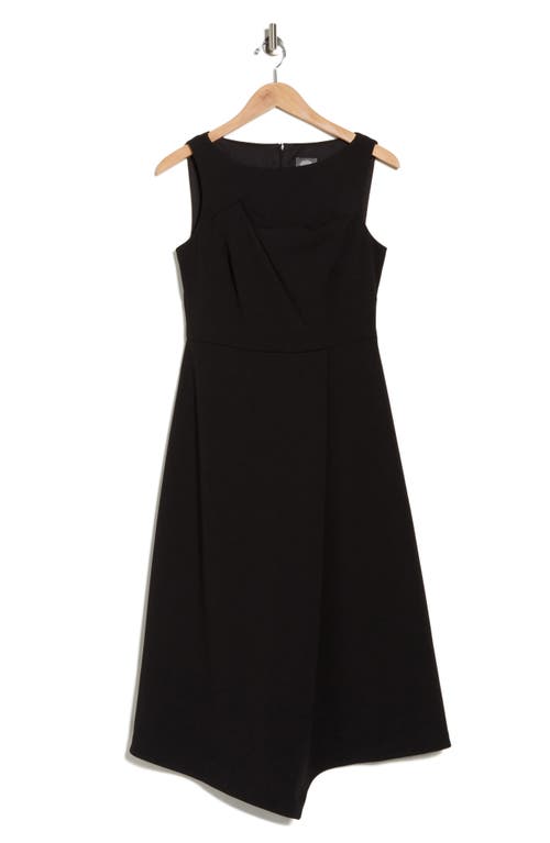 Vince Camuto Sleeveless Stretch Crepe Fit & Flare Midi Dress In Black