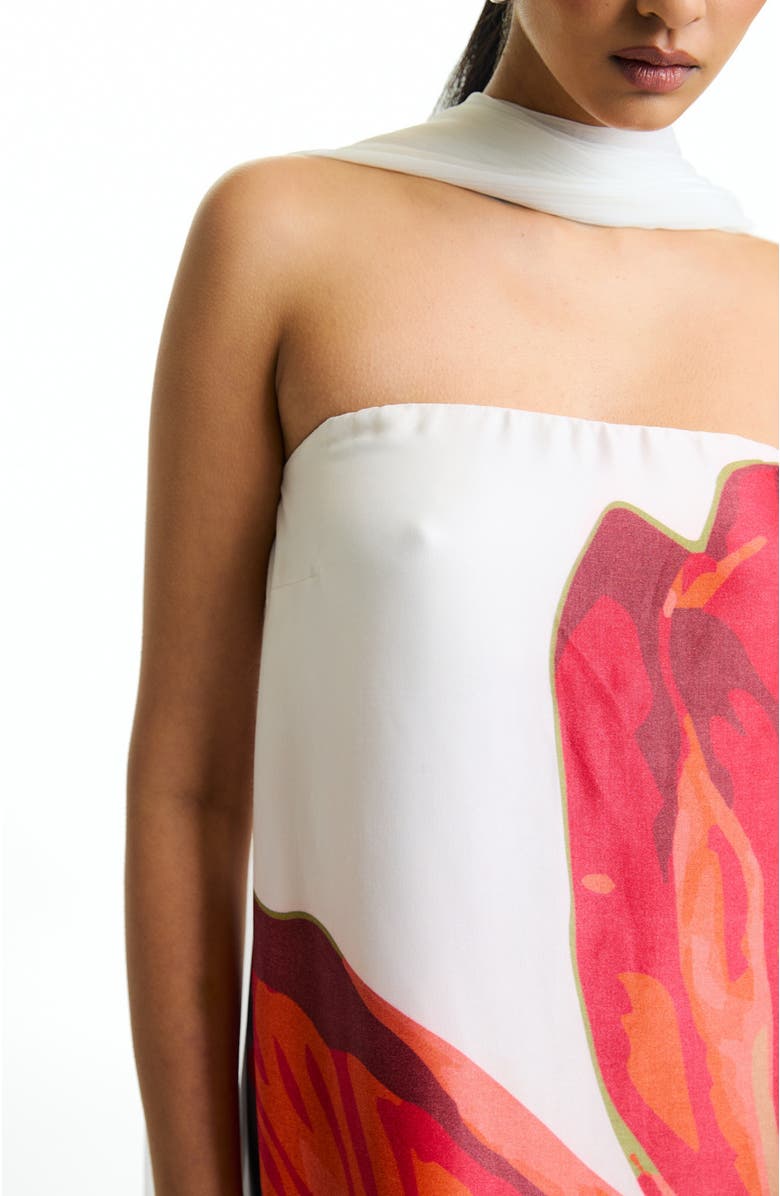 DIARRABLU Tubi Twa Strapless Dress Sira Rose With Shawl, Alternate, color, Sira Rose