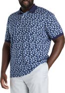 Harbor Bay by DXL Big & Tall Pineapple Print Polo Shirt