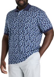 Harbor Bay by DXL Big & Tall Pineapple Print Polo Shirt