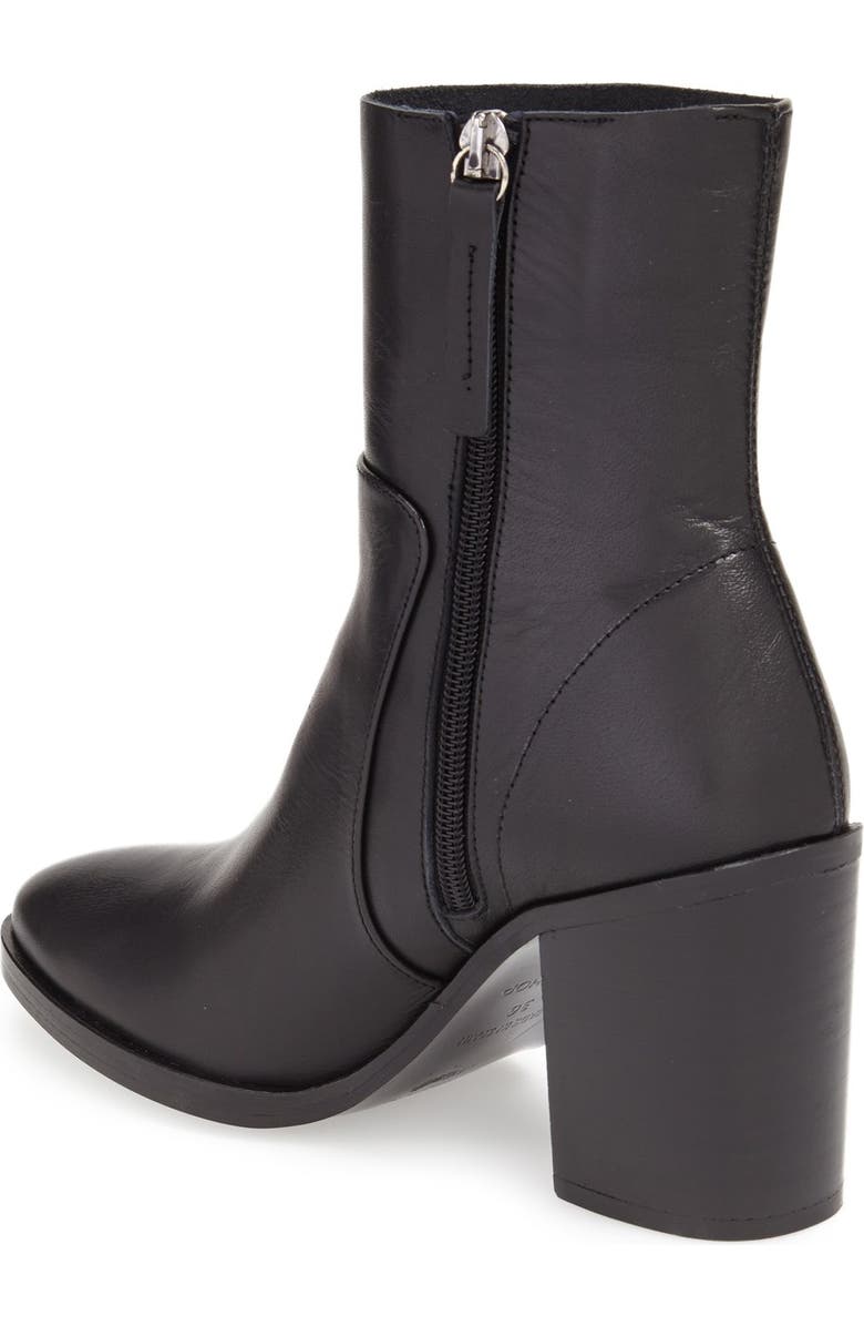 Topshop 'Million' Pointy Toe Zip Boot, Alternate, color,
