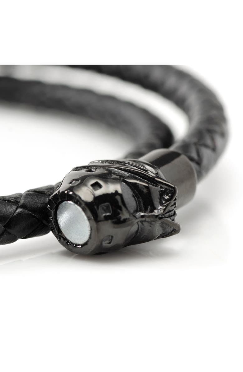 Cufflinks, Inc. Star Wars<sup>™</sup> - Darth Vader Braided Leather Wrap Bracelet, Alternate, color, Black