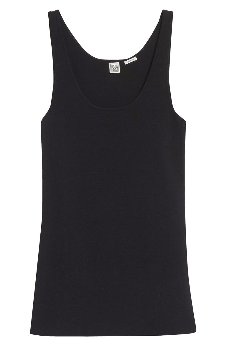 Compact Knit Tank, Alternate, color, BLACK