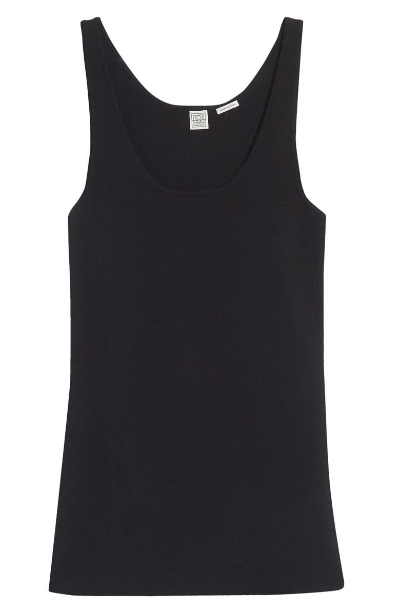 TOTEME Compact Knit Tank, Alternate, color, Black