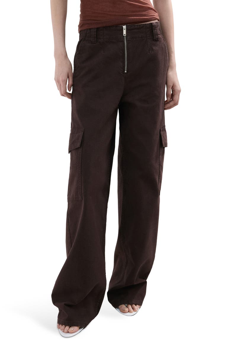 Relaxed Cargo Jeans, Main, color, PLUM