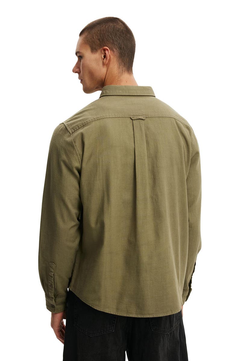 Cotton On Men's Lewis Long Sleeve Shirt, Alternate, color, Washed Khaki