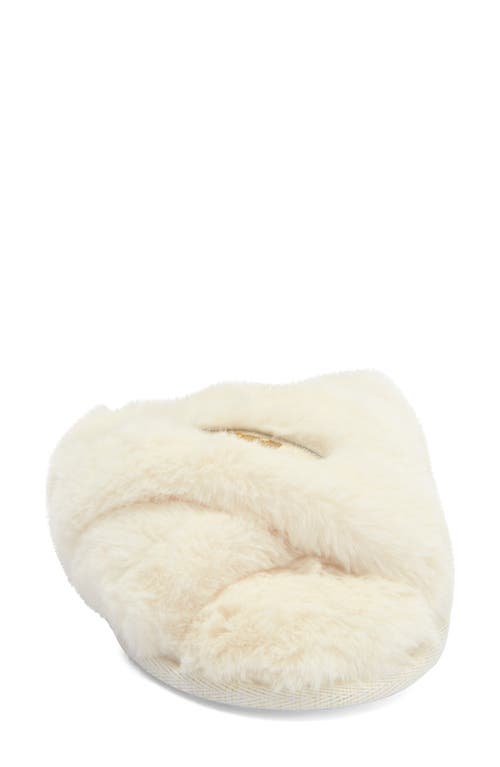 Bcbgmaxazria Faux Fur Slide Slipper In White