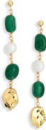 Panacea Crystal & Faux Pearl Linear Drop Earrings