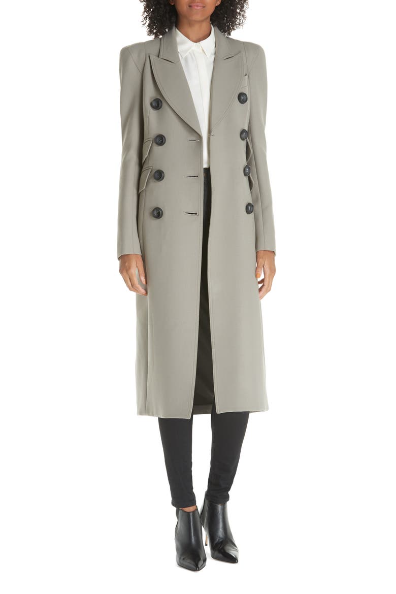Pagoda Double Breasted Coat, Main, color, STORM