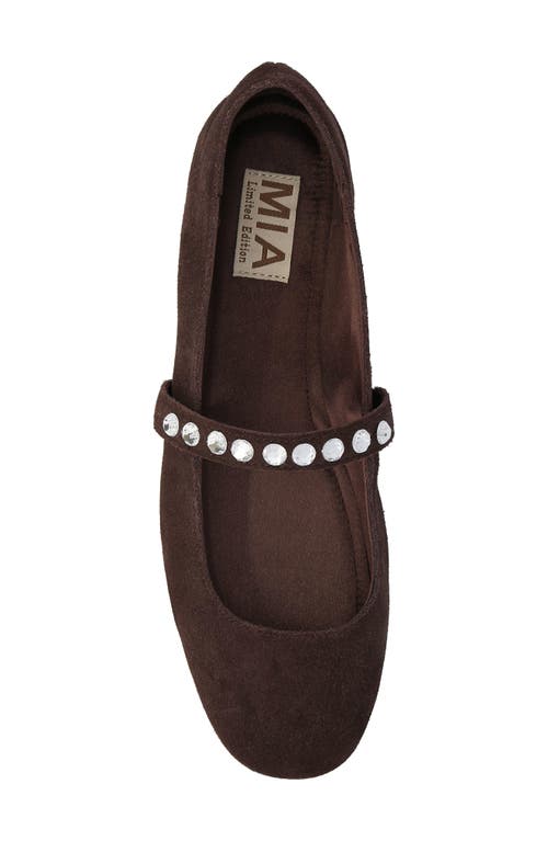 Mia Limited Edition Karolin Mary Jane Flat In Dark Brown
