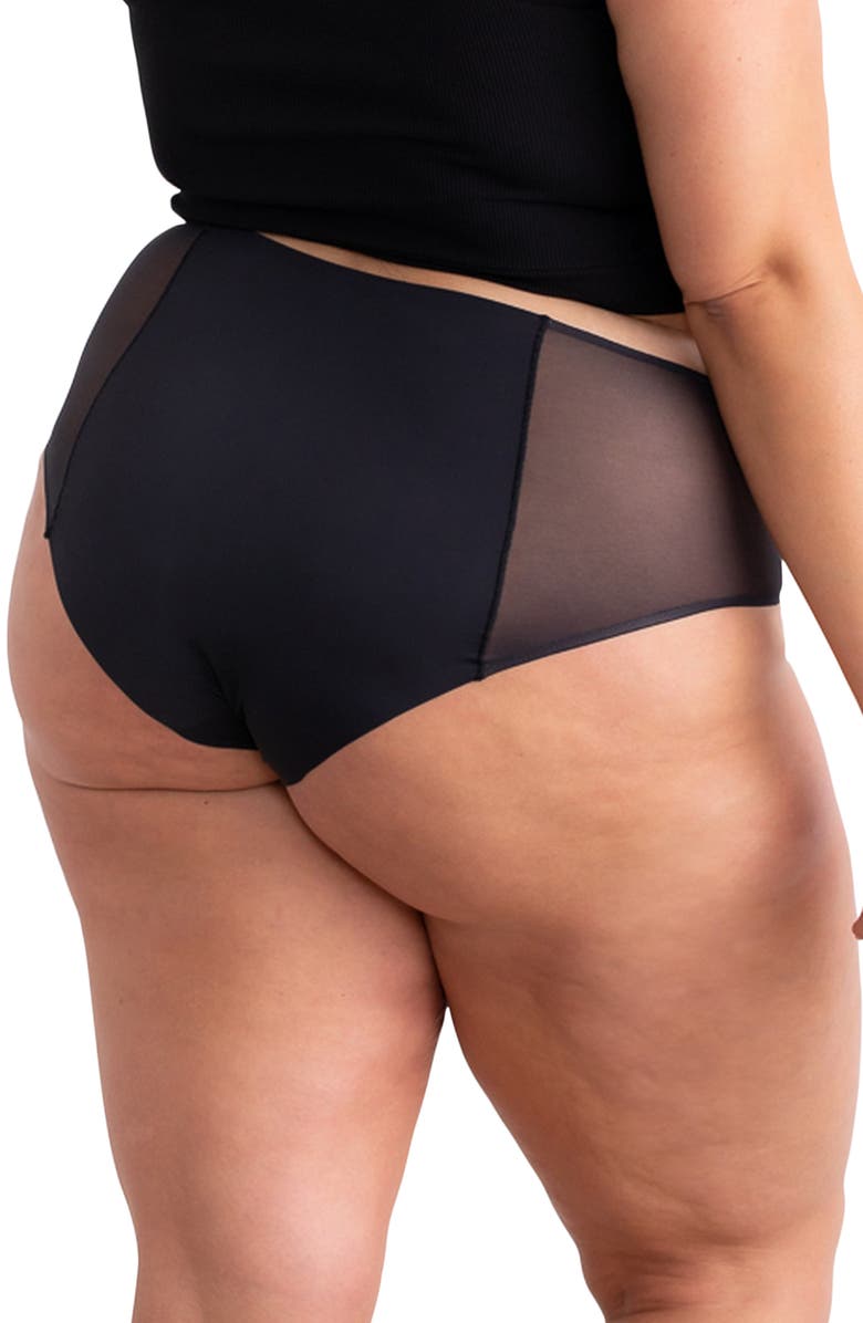 Uwila Warrior Soft Seamless Briefs with Mesh, Alternate, color, Tap Shoe Black