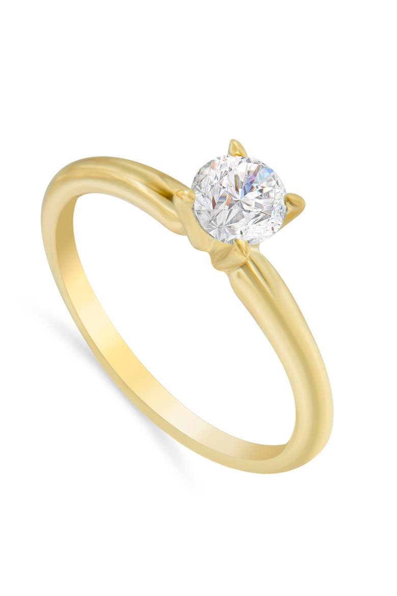 GIA Certified 14k Gold 1/2 Cttw Diamond Solitaire Engagement Ring, Alternate, color, Yellow Gold