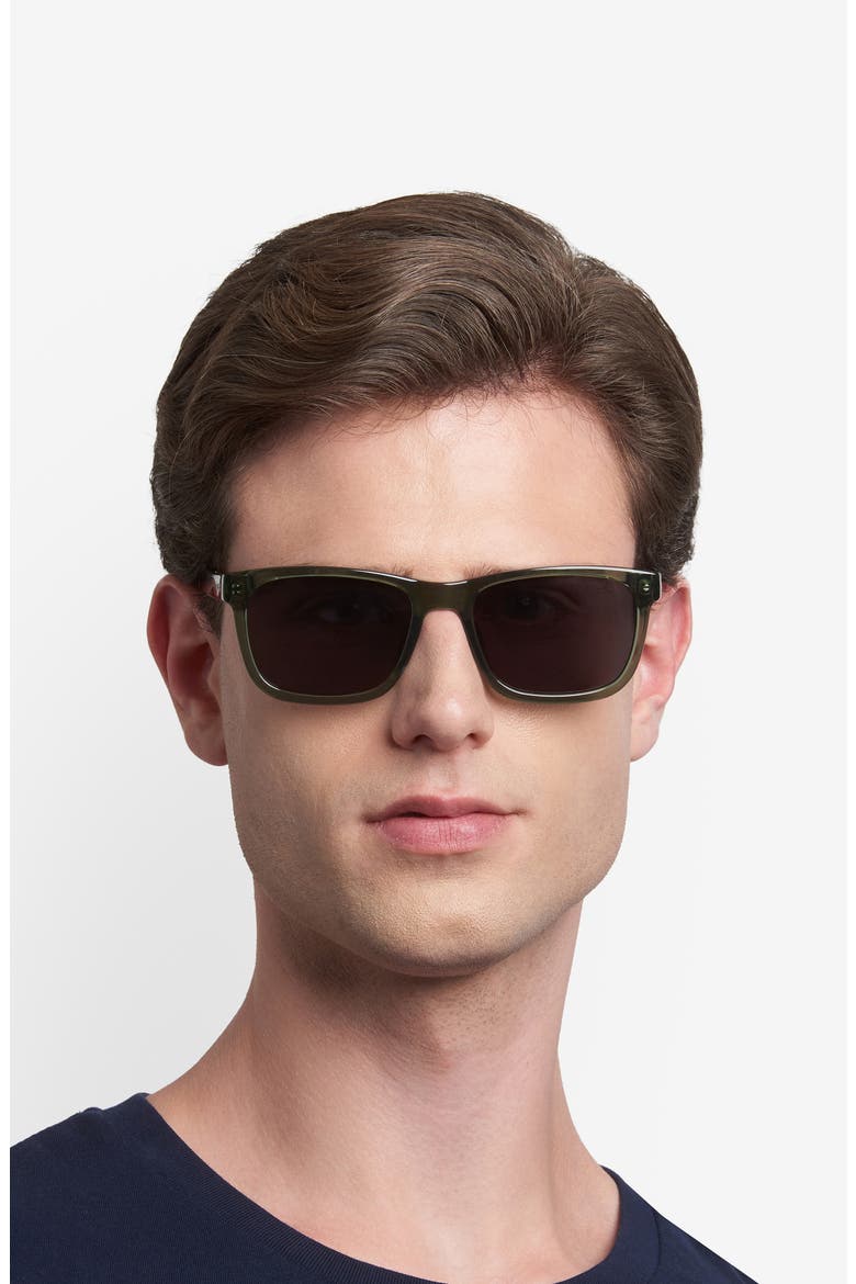 56mm Rectangular Sunglasses, Alternate, color, CRYSTAL GREEN/ GREY