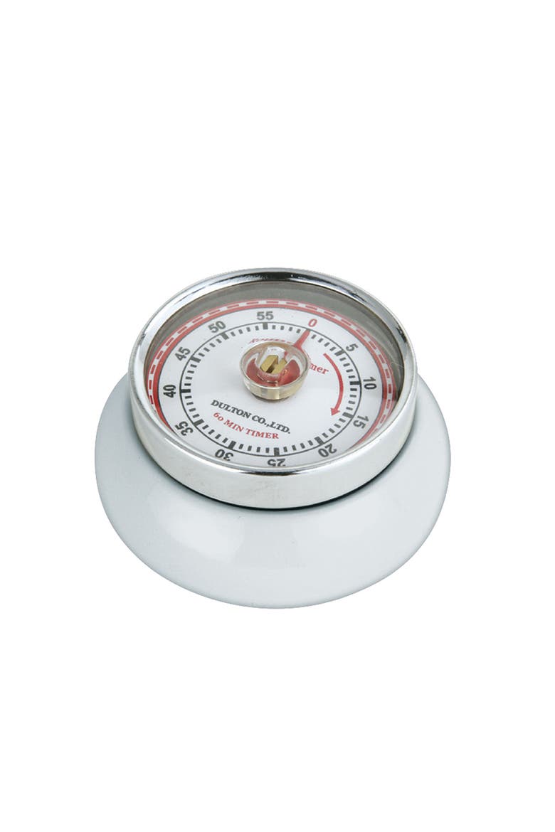 Magnetic Retro 60 Minute Kitchen Timer, 2.75-Inch, Main, color, White