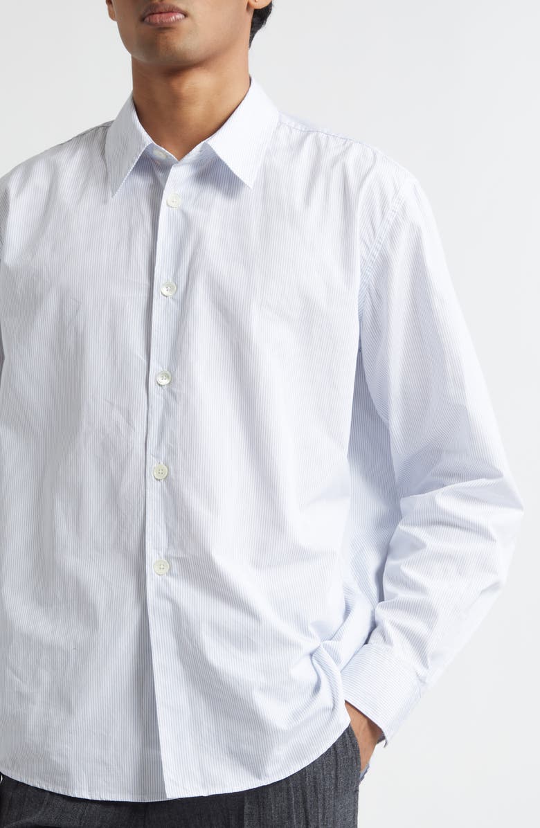 Beyond Stripe Cotton Poplin Button-Up Shirt