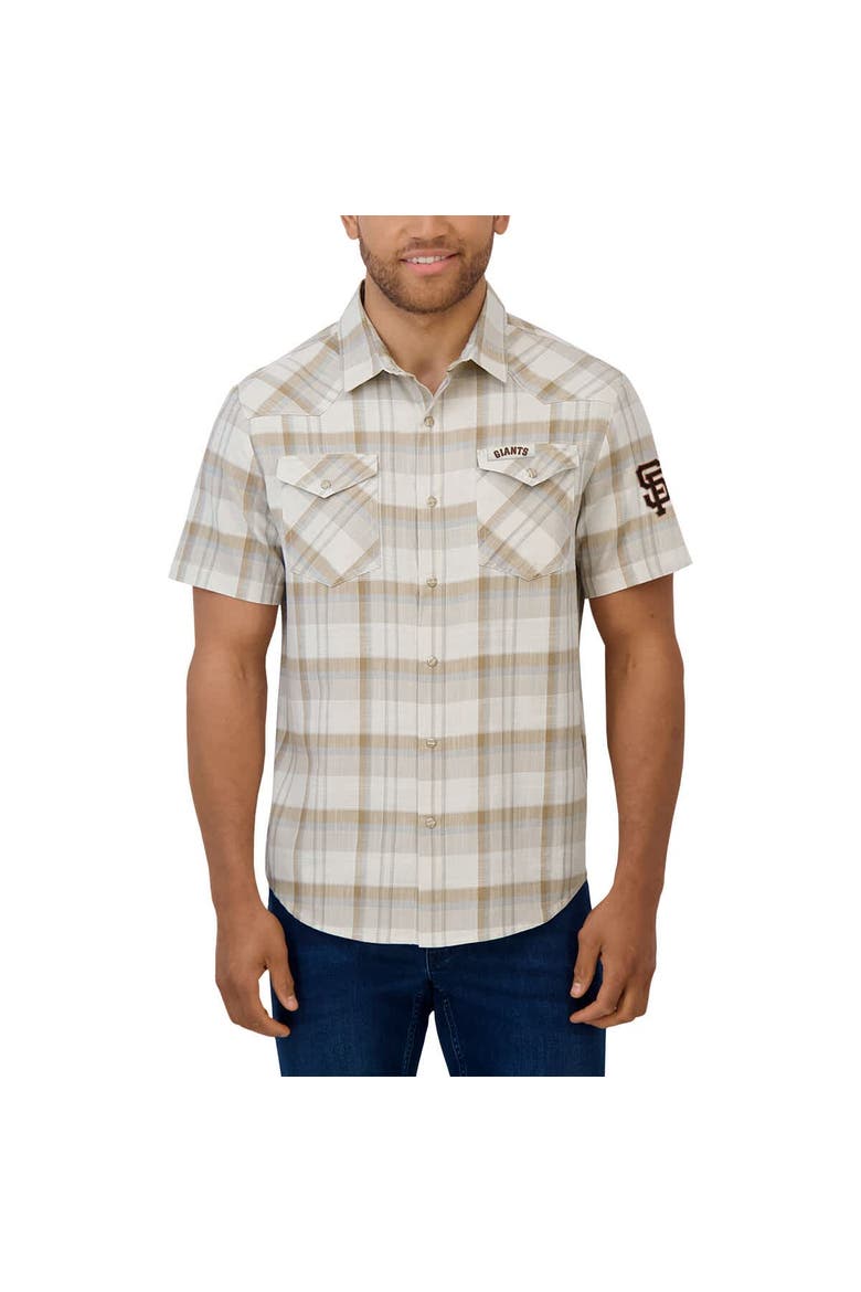 Men's Darius Rucker Collection by Fanatics Gray San Francisco Giants Plaid Full-Snap Shirt, Alternate, color, Gray