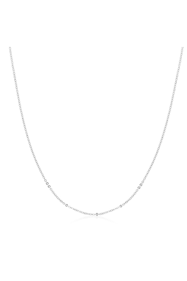 Classic Chain Necklace, Main, color, White Gold